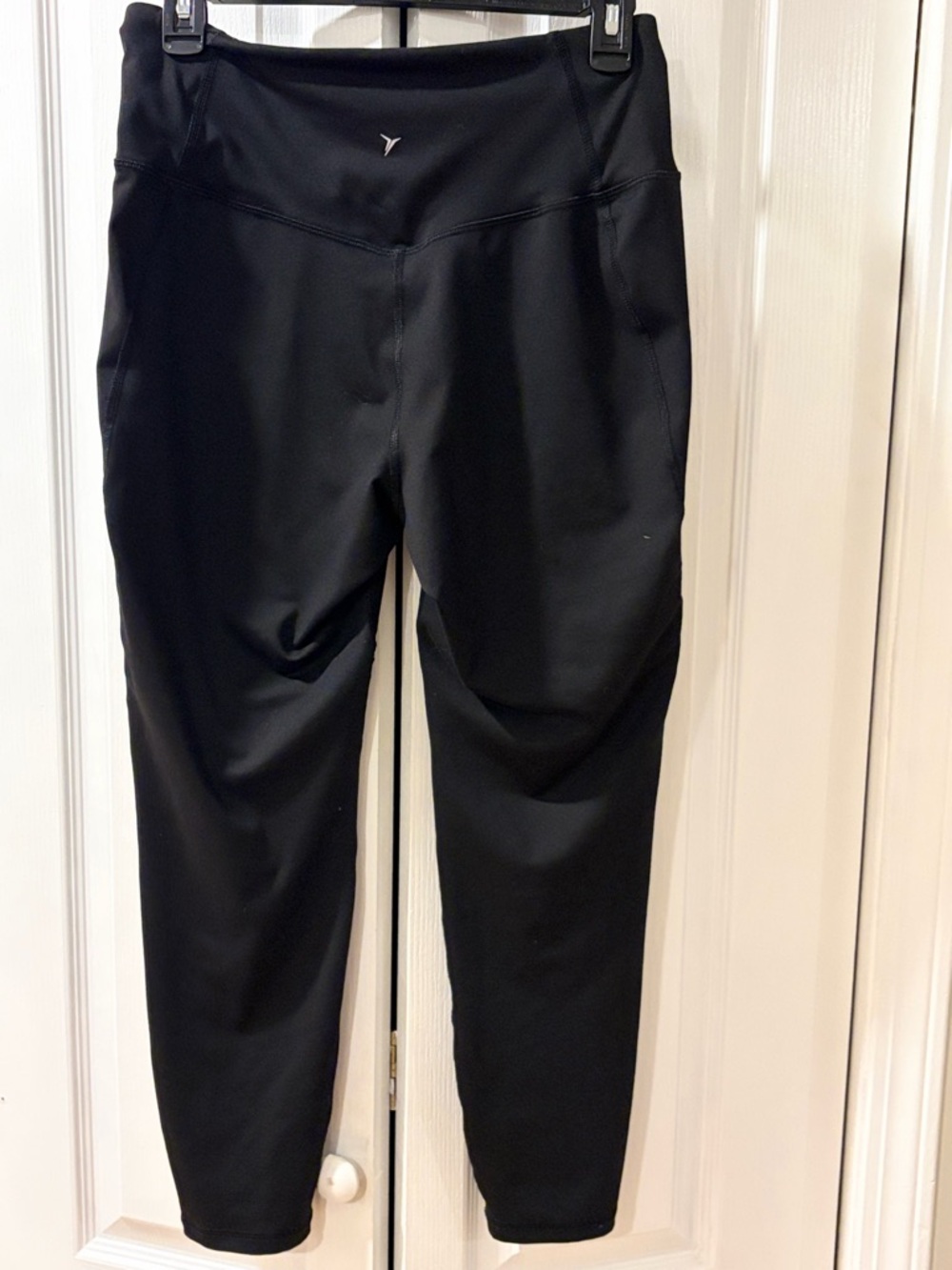 Black Motto High Waist Leggings Mesh Detailing Stylish and Versatile.